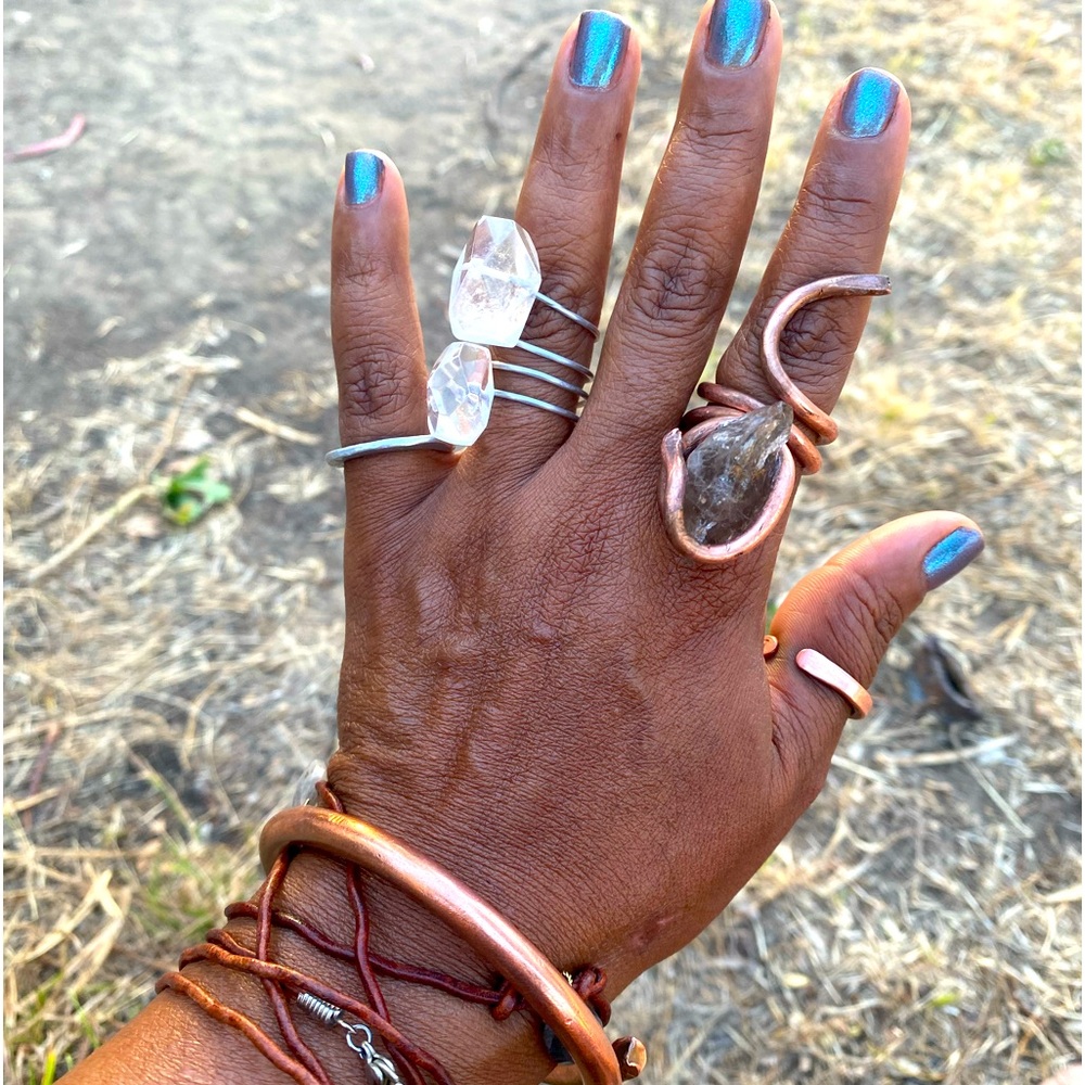 Smoky Quartz Copper Ring